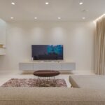 Smart home drawing room with TV