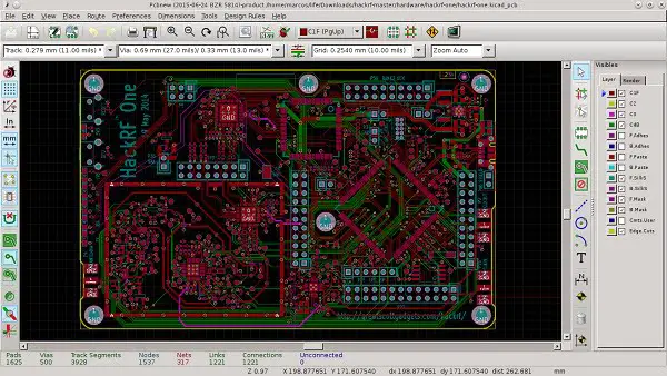 Screenshot of KiCAD PCB Design Software