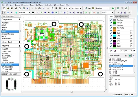Screenshot of DipTrace PCB Design Software